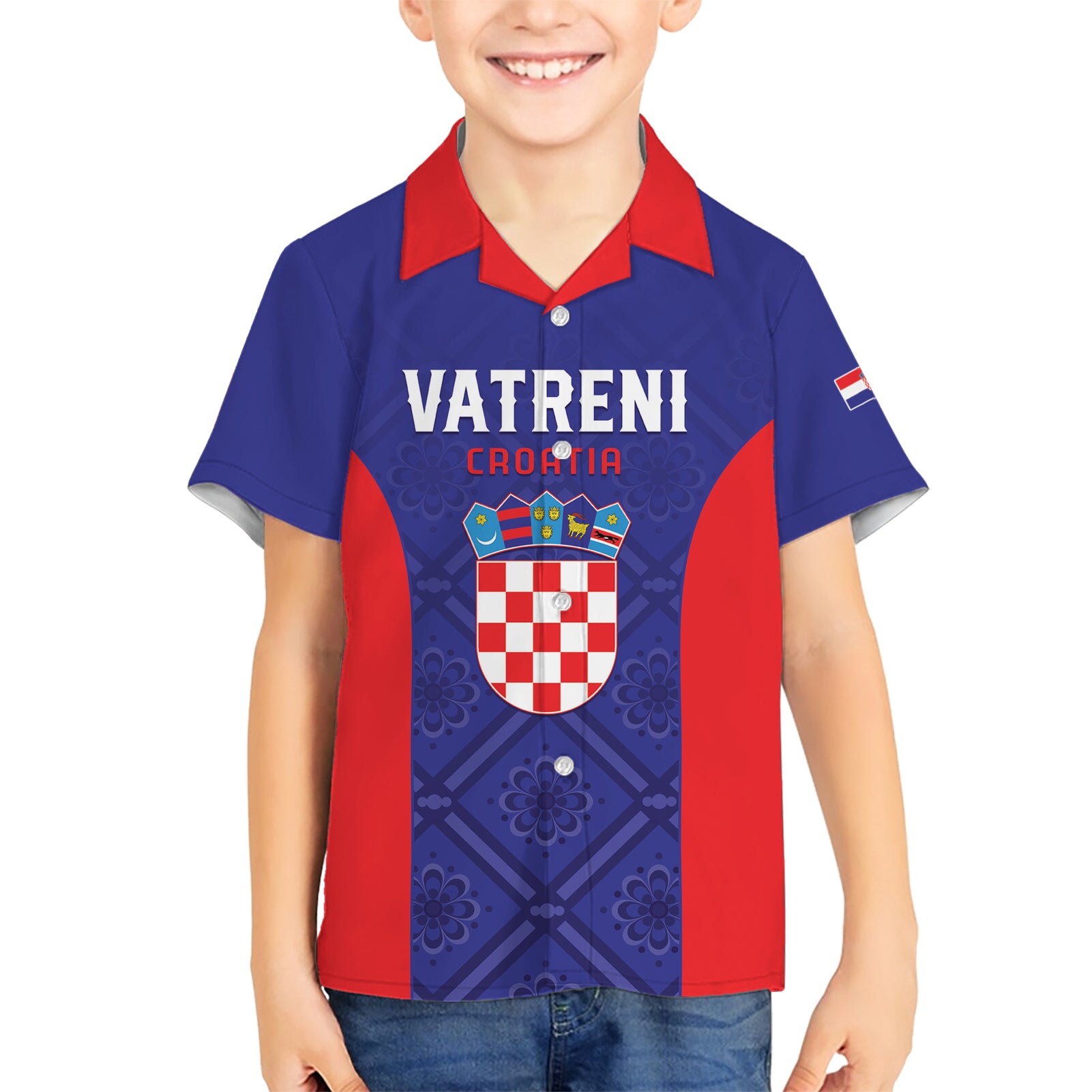 Personalized Croatia 2024 Football Kid Hawaiian Shirt Hrvatska Vatreni