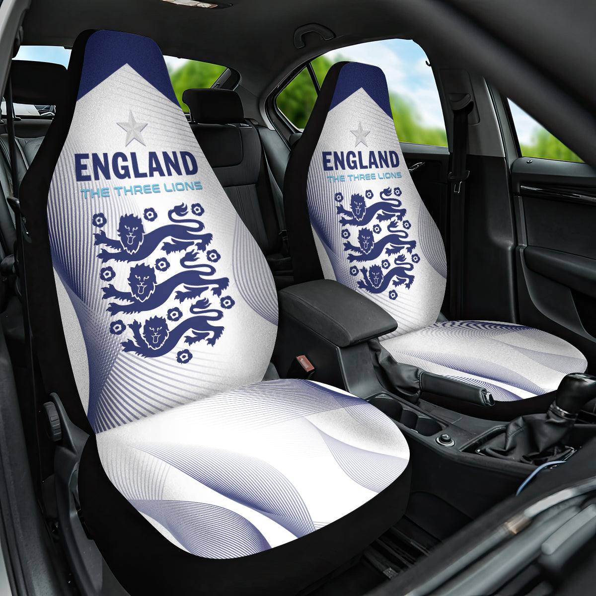 England 2024 Football Car Seat Cover Come On The Three Lions - Wonder Print Shop