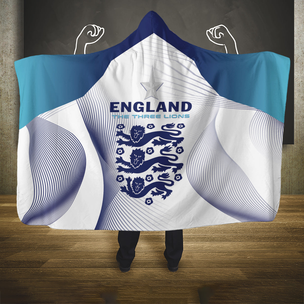 England 2024 Football Hooded Blanket Come On The Three Lions