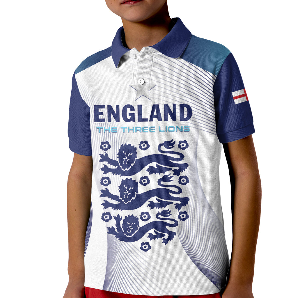 Personalized England 2024 Football Kid Polo Shirt Come On The Three Lions - Wonder Print Shop