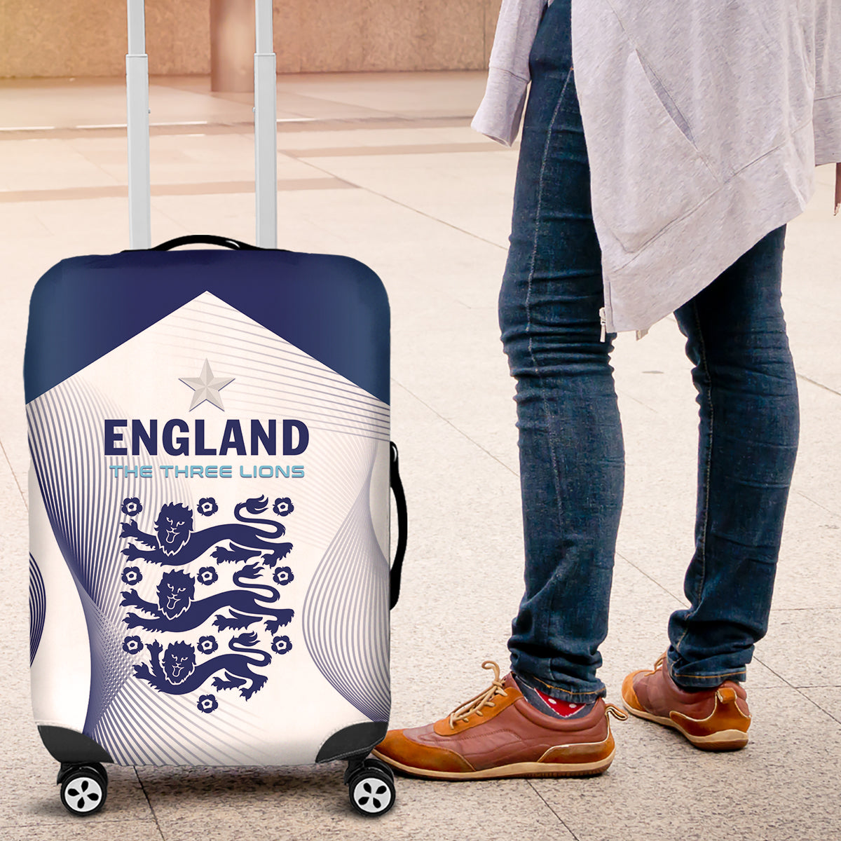 England 2024 Football Luggage Cover Come On The Three Lions - Wonder Print Shop