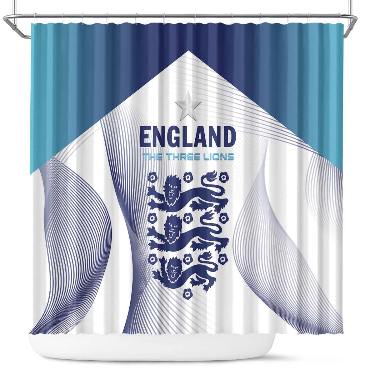 England 2024 Football Shower Curtain Come On The Three Lions