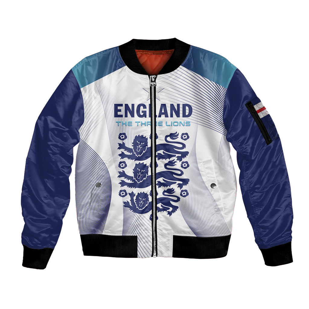 Personalized England 2024 Football Sleeve Zip Bomber Jacket Come On The Three Lions