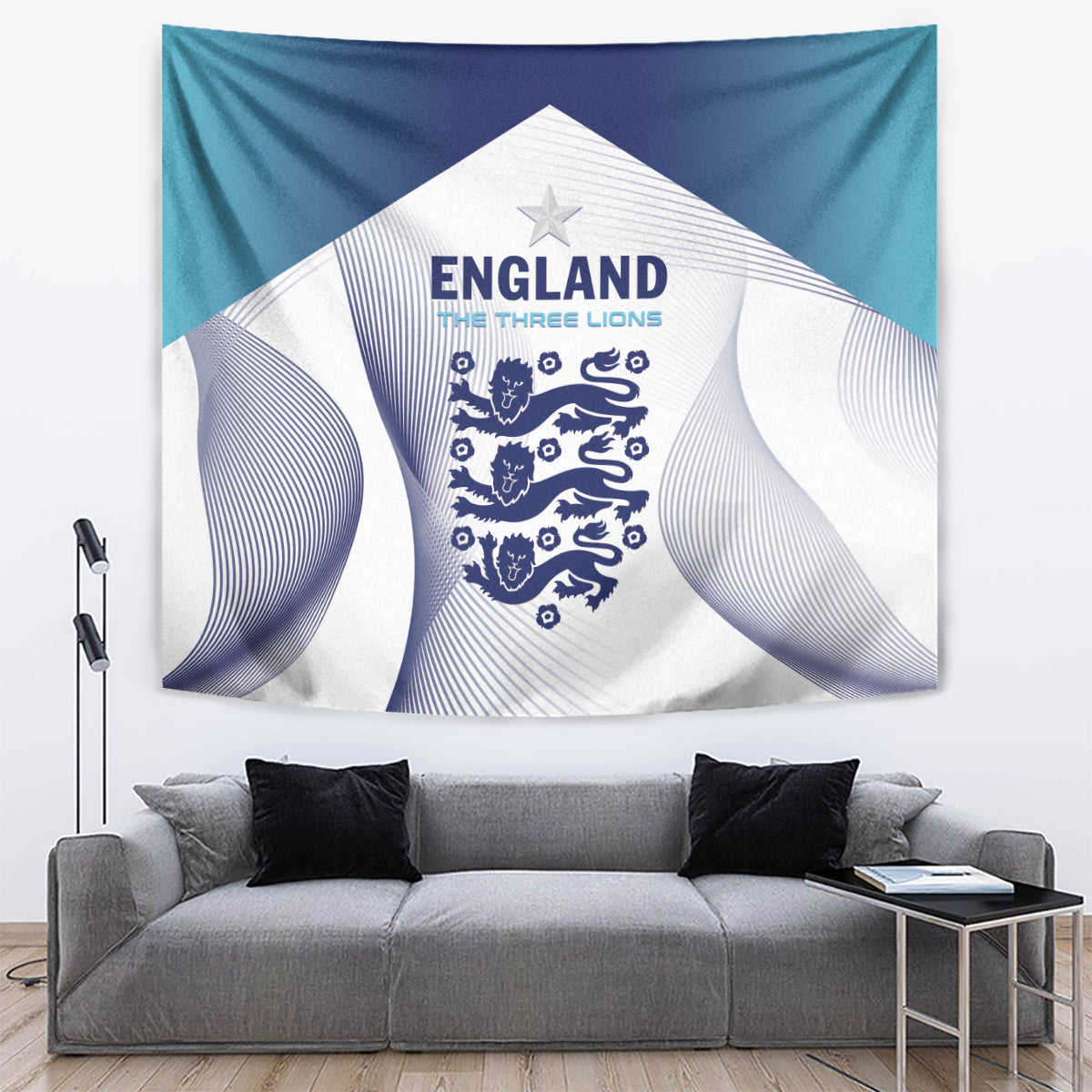 England 2024 Football Tapestry Come On The Three Lions