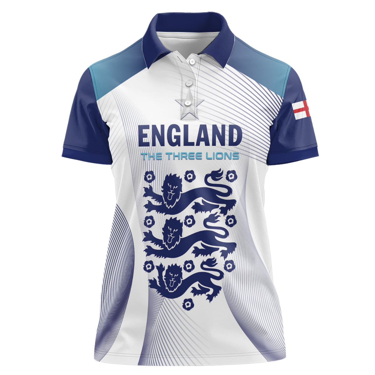 Personalized England 2024 Football Women Polo Shirt Come On The Three Lions