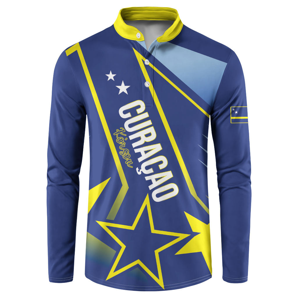 Personalized Country of Curacao Button Sweatshirt Proud of Our Flag