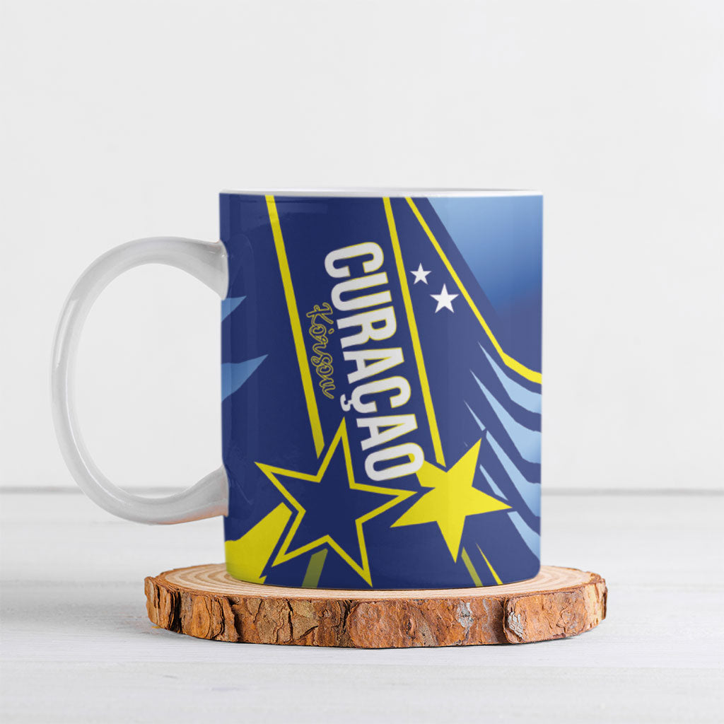 Personalized Country of Curacao Ceramic Mug Proud of Our Flag