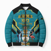 Personalized Bahamas 1973 Bomber Puffer Jacket Happy Independence Day
