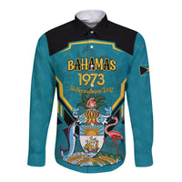 Personalized Bahamas 1973 Long Sleeve Button Shirt Happy Independence Day