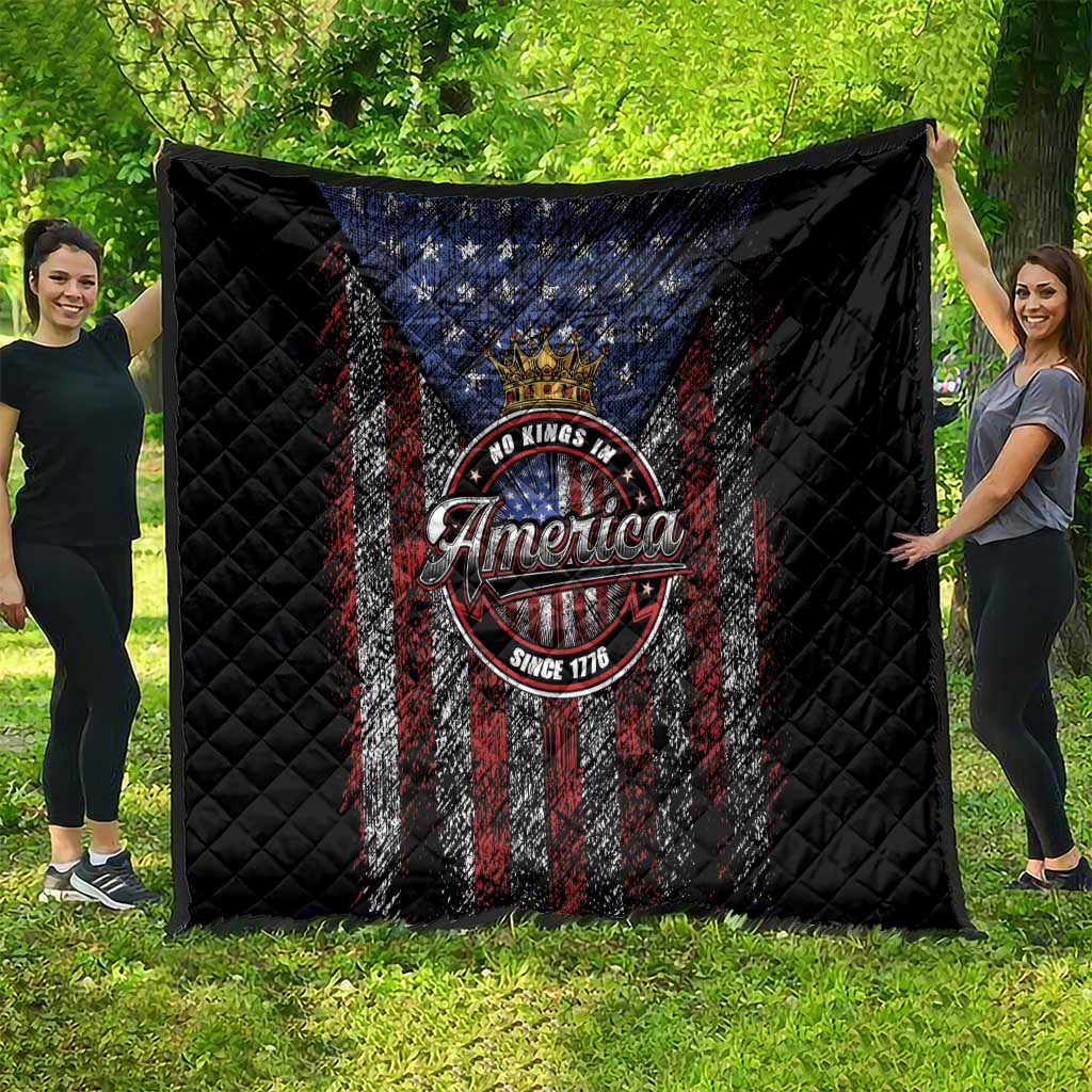 No Kings In America Since 1777 Quilt Retro Vibe - Wonder Print Shop