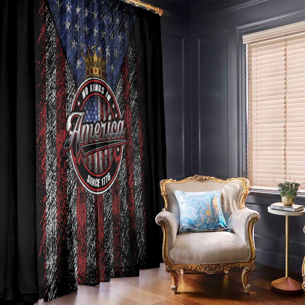 No Kings In America Since 1777 Window Curtain Retro Vibe - Wonder Print Shop