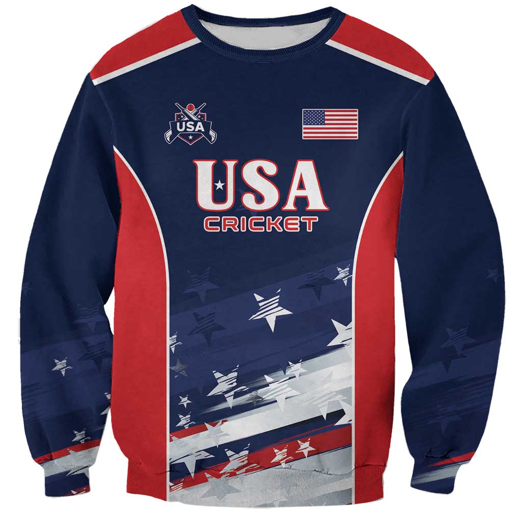 Custom USA Cricket Sweatshirt US Team Play Bold Play Proud - Wonder Print Shop