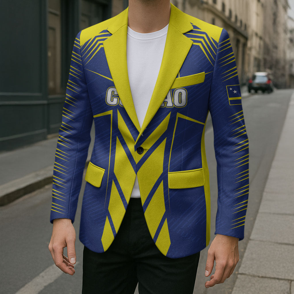 Personalized Curacao Flag Day Blazer Pais Korsou