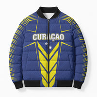 Personalized Curacao Flag Day Bomber Puffer Jacket Pais Korsou