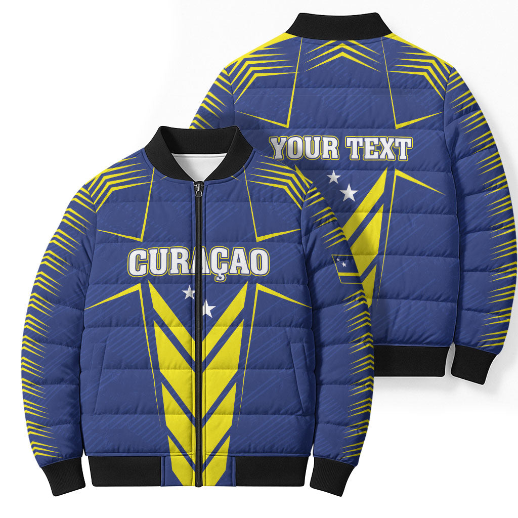Personalized Curacao Flag Day Bomber Puffer Jacket Pais Korsou