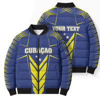 Personalized Curacao Flag Day Bomber Puffer Jacket Pais Korsou