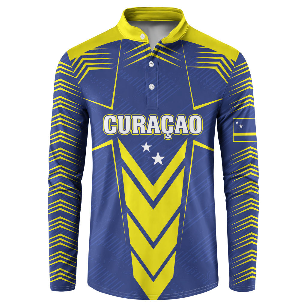Personalized Curacao Flag Day Button Sweatshirt Pais Korsou