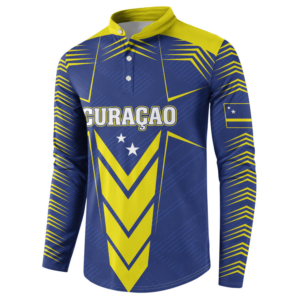 Personalized Curacao Flag Day Button Sweatshirt Pais Korsou