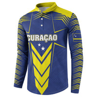 Personalized Curacao Flag Day Button Sweatshirt Pais Korsou