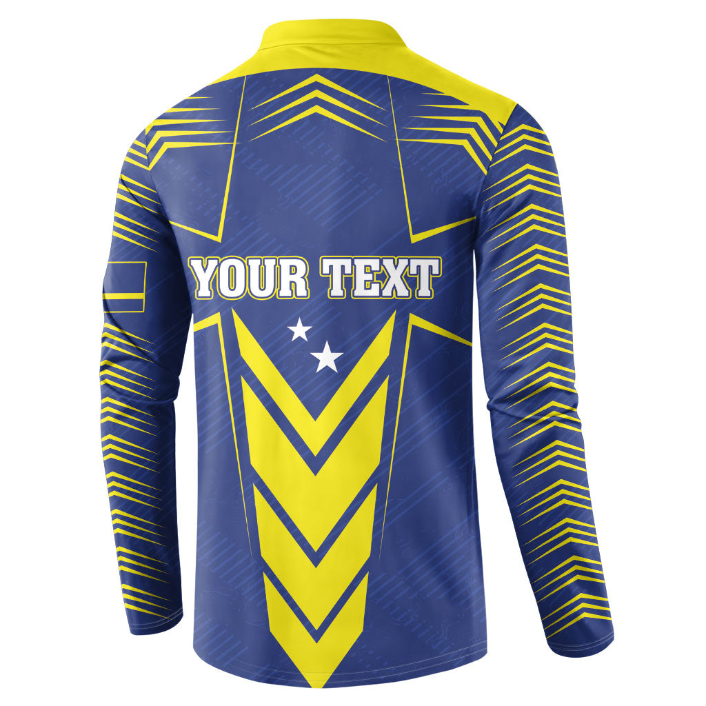 Personalized Curacao Flag Day Button Sweatshirt Pais Korsou