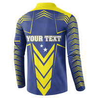 Personalized Curacao Flag Day Button Sweatshirt Pais Korsou