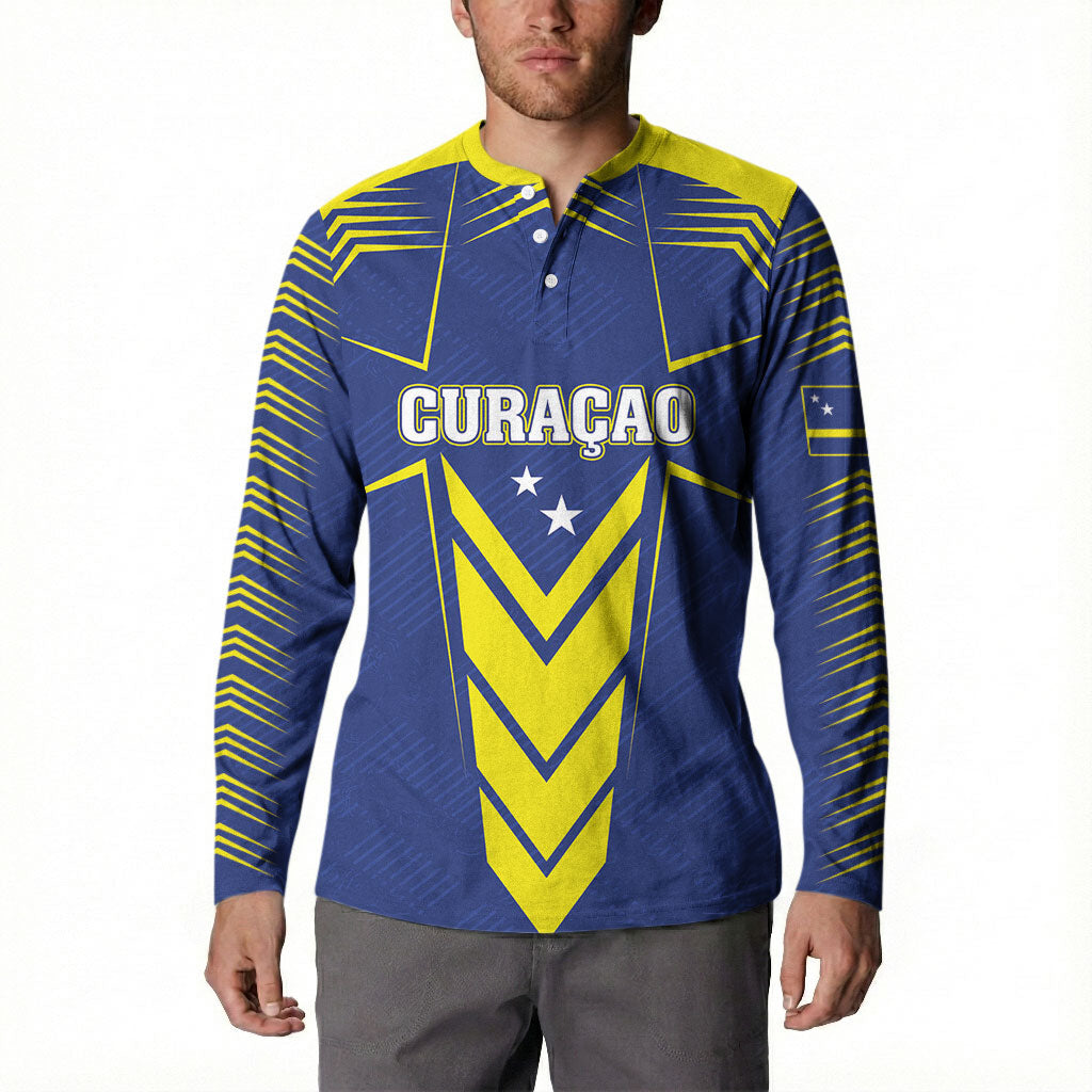 Personalized Curacao Flag Day Button Sweatshirt Pais Korsou