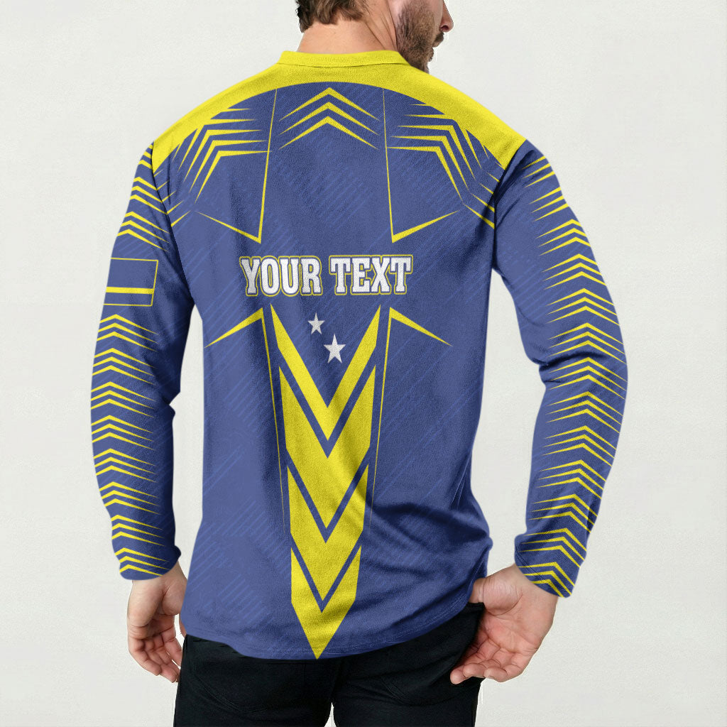 Personalized Curacao Flag Day Button Sweatshirt Pais Korsou