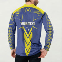 Personalized Curacao Flag Day Button Sweatshirt Pais Korsou