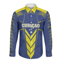 Personalized Curacao Flag Day Long Sleeve Button Shirt Pais Korsou