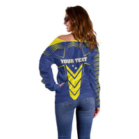 Personalized Curacao Flag Day Off Shoulder Sweater Pais Korsou