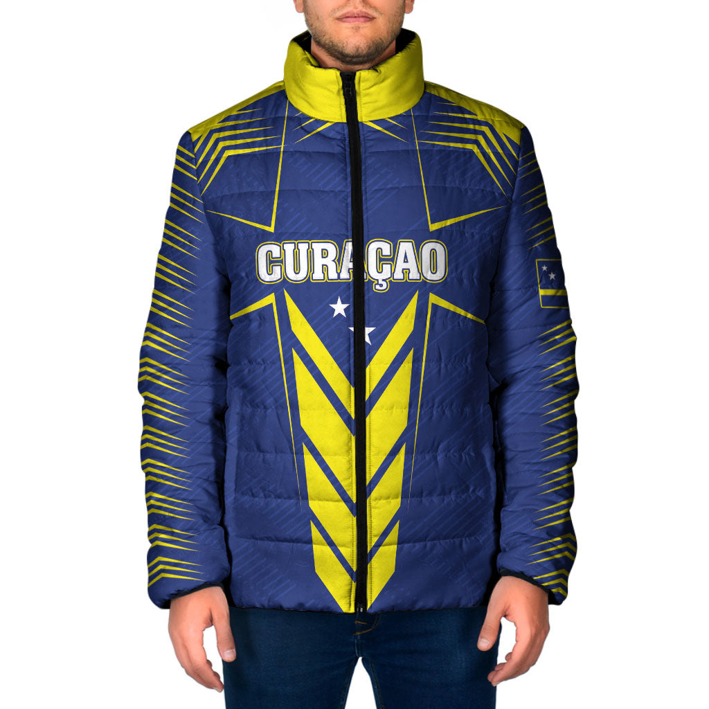 Personalized Curacao Flag Day Padded Jacket Pais Korsou