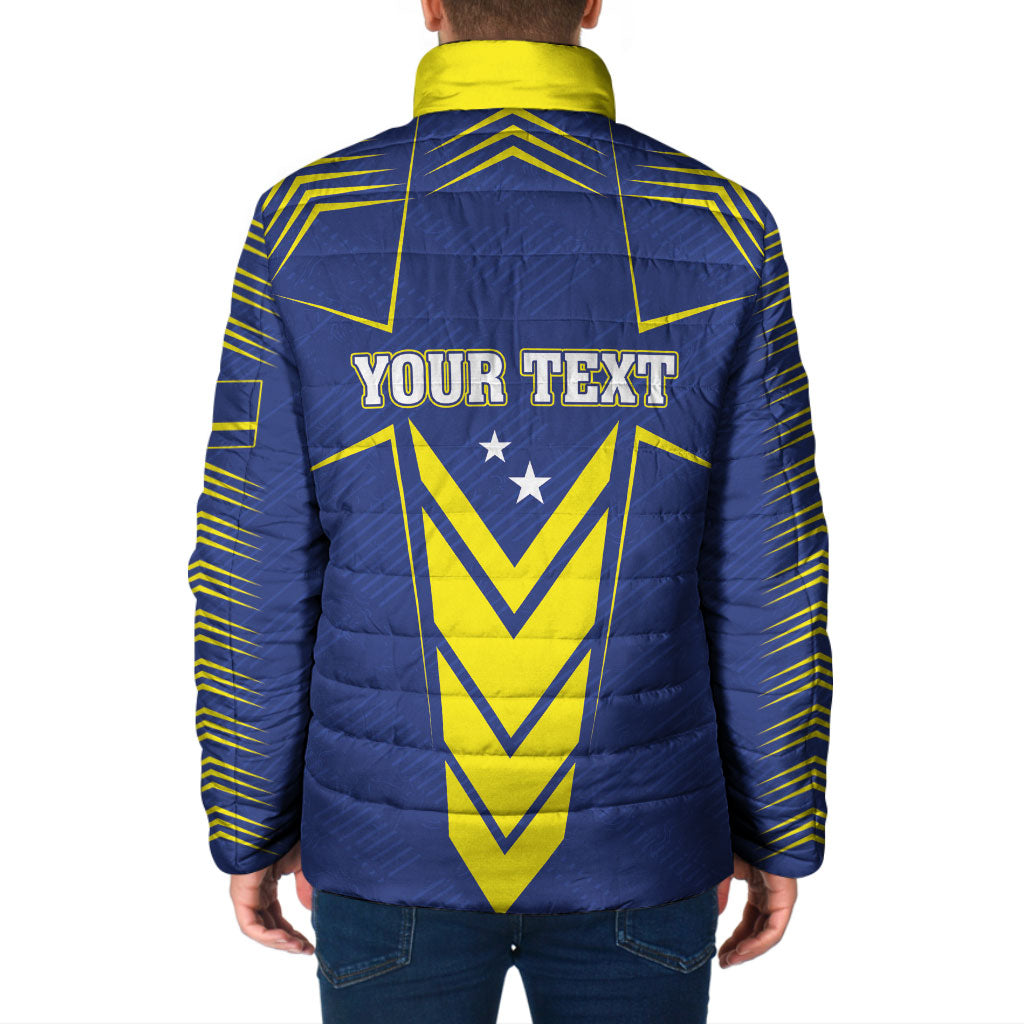 Personalized Curacao Flag Day Padded Jacket Pais Korsou