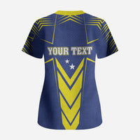 Personalized Curacao Flag Day Scrub Top Pais Korsou