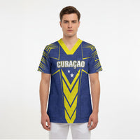 Personalized Curacao Flag Day Scrub Top Pais Korsou