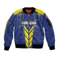 Personalized Curacao Flag Day Sleeve Zip Bomber Jacket Pais Korsou