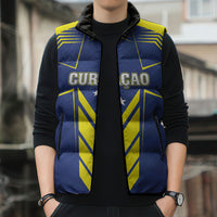 Personalized Curacao Flag Day Sleeveless Puffer Jacket Pais Korsou