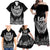 Custom New Zealand Rugby Family Matching Off Shoulder Maxi Dress and Hawaiian Shirt NZ Opango Forever Silver Fern Heart - Wonder Print Shop