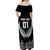 Custom New Zealand Rugby Off Shoulder Maxi Dress NZ Opango Forever Silver Fern Heart - Wonder Print Shop