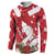 Denmark Christmas Button Sweatshirt Coquette Bow With Swan - Wonder Print Shop