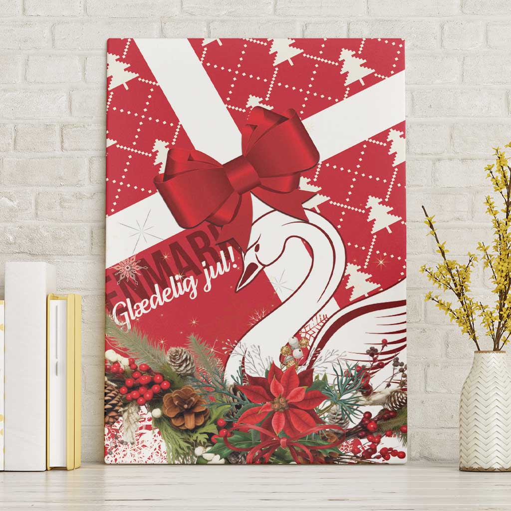 Denmark Christmas Canvas Wall Art Coquette Bow With Swan - Wonder Print Shop