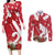 Denmark Christmas Couples Matching Long Sleeve Bodycon Dress and Long Sleeve Button Shirt Coquette Bow With Swan - Wonder Print Shop