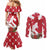 Denmark Christmas Couples Matching Mermaid Dress and Long Sleeve Button Shirt Coquette Bow With Swan