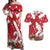 Denmark Christmas Couples Matching Off Shoulder Maxi Dress and Hawaiian Shirt Coquette Bow With Swan - Wonder Print Shop