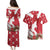 Denmark Christmas Couples Matching Puletasi and Hawaiian Shirt Coquette Bow With Swan - Wonder Print Shop