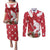 Denmark Christmas Couples Matching Puletasi and Long Sleeve Button Shirt Coquette Bow With Swan - Wonder Print Shop