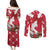 Denmark Christmas Couples Matching Puletasi and Long Sleeve Button Shirt Coquette Bow With Swan - Wonder Print Shop