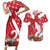 Denmark Christmas Couples Matching Short Sleeve Bodycon Dress and Hawaiian Shirt Coquette Bow With Swan - Wonder Print Shop