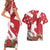 Denmark Christmas Couples Matching Short Sleeve Bodycon Dress and Hawaiian Shirt Coquette Bow With Swan - Wonder Print Shop