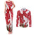 Denmark Christmas Couples Matching Tank Maxi Dress and Long Sleeve Button Shirt Coquette Bow With Swan - Wonder Print Shop