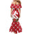 Denmark Christmas Family Matching Mermaid Dress and Hawaiian Shirt Coquette Bow With Swan - Wonder Print Shop